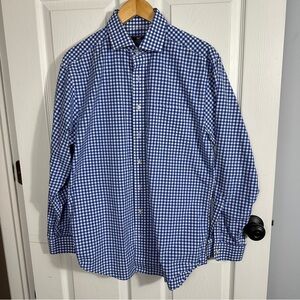 Vineyard Vines Cooper shirt in blue/white check, 100% cotton, M, spring, preppy